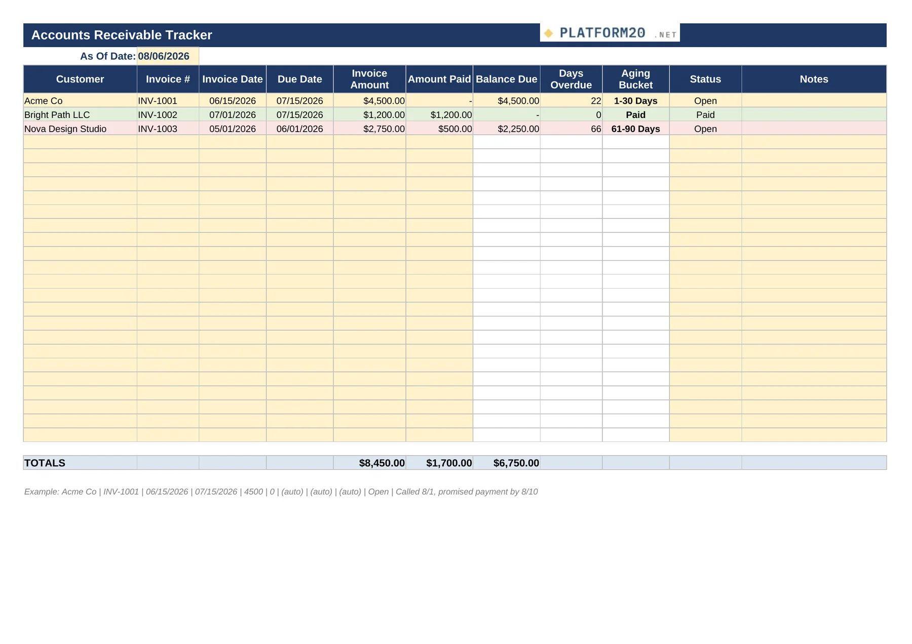The Accounts Receivable & Collections Tracker — AR Tracker