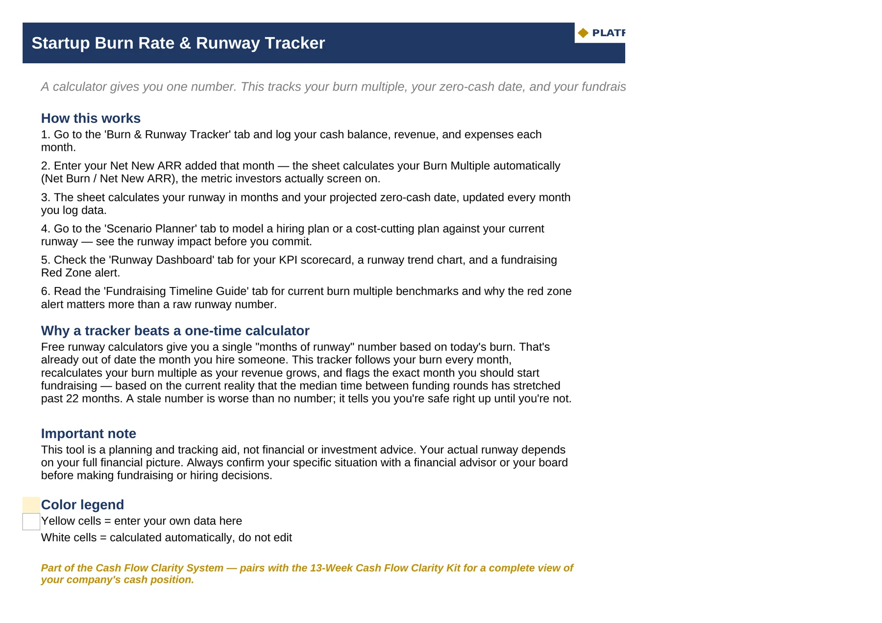 The Startup Burn Rate & Runway Tracker — Start Here