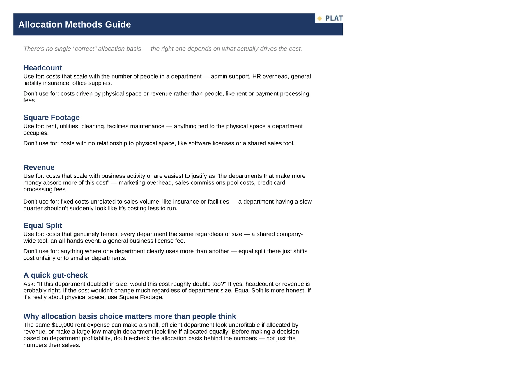 The Multi-Department Cost Allocator — Methods Guide